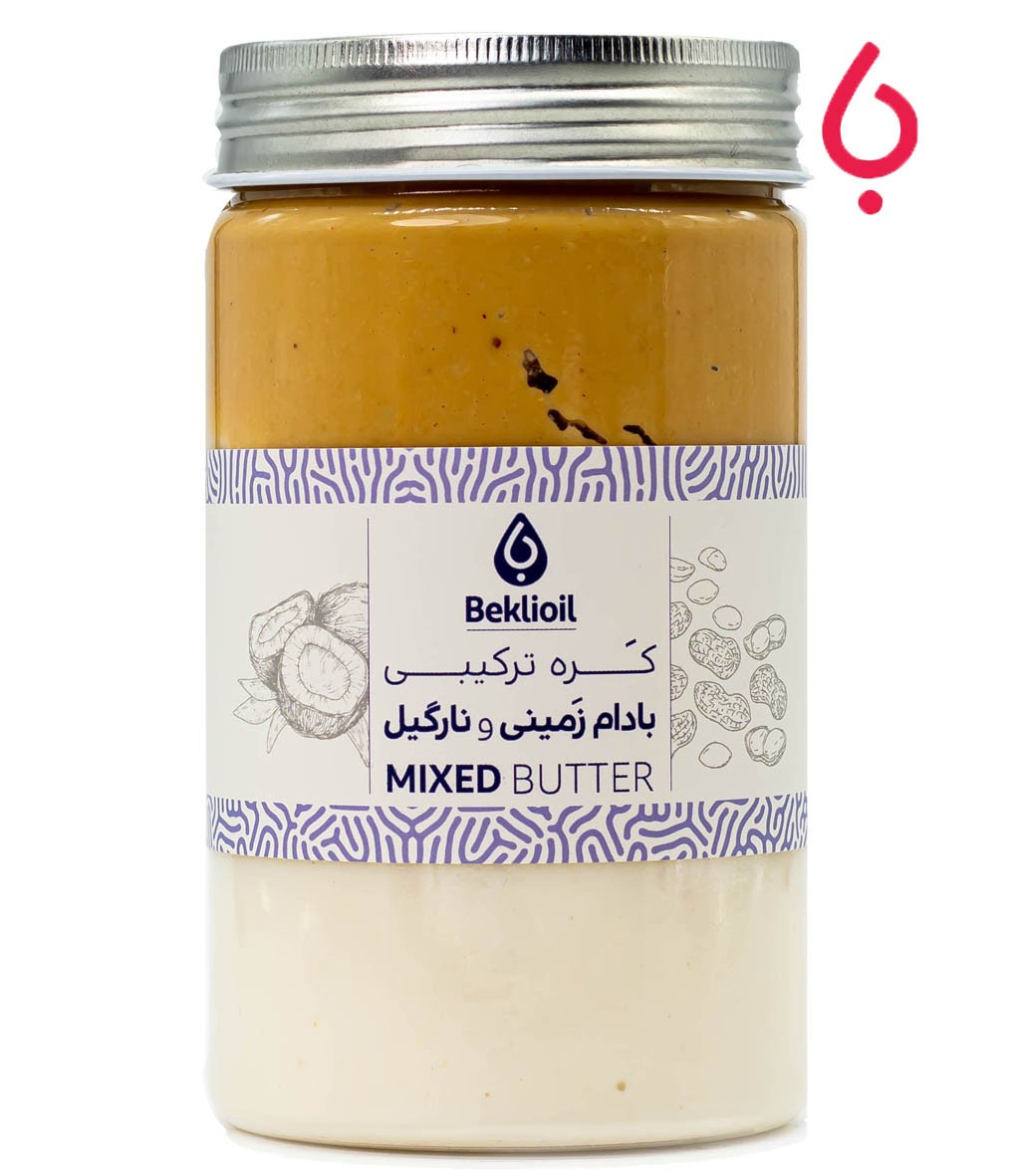 کره مخلوط بادام زمینی+نارگیل